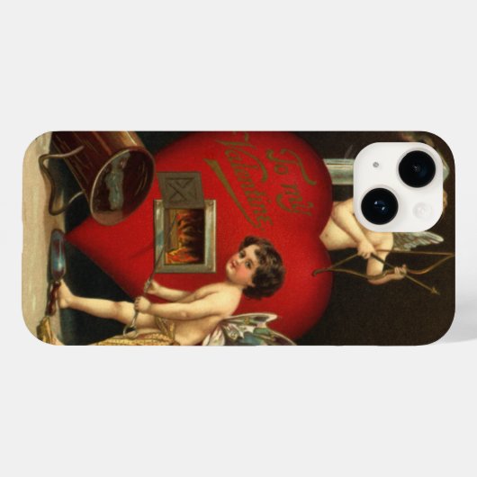 ヴィンテージバレンタインデーキューピッド,天使の燃える愛 Case-Mate iPhoneケース (裏面 (横))