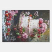 ヴィンテージバレンタインデーケーキデクページ ラッピングペーパーシート (正面)