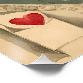 ヴィンテージバレンタインデーハートとバラ ポスター (コーナー)