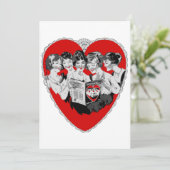 ヴィンテージバレンタインデーハート電話 招待状 (スタンド正面)