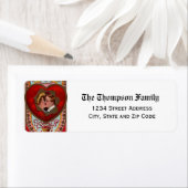 ヴィンテージバレンタインデーハート&カップルキスをするー ラベル (インサイチュ)