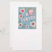 ヴィンテージバレンタインデーハート 便箋 (正面/裏面)