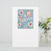 ヴィンテージバレンタインデーハート 便箋 (スタンド正面)