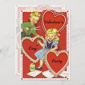 ヴィンテージバレンタインデーパーティー 招待状 (正面/裏面)