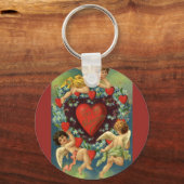 ヴィンテージバレンタインデービクトリアンエンジェルハート キーホルダー (正面)