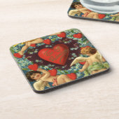 ヴィンテージバレンタインデービクトリアンエンジェルハート コースター (左側)