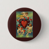 ヴィンテージバレンタインデービクトリアンエンジェルハート 缶バッジ (正面)