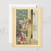 ヴィンテージバレンタインデービクトリアンキュピッド詩 ポストカード (正面/裏面)