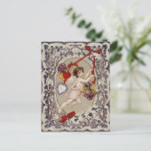 ヴィンテージバレンタインデービクトリアンキューピッド ポストカード (スタンド正面)