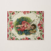 ヴィンテージバレンタインデービクトリアンケルビオン電話 ジグソーパズル (横)