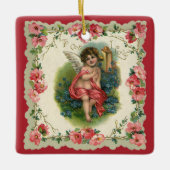 ヴィンテージバレンタインデービクトリアンケルビオン電話 セラミックオーナメント (正面)