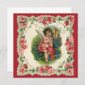 ヴィンテージバレンタインデービクトリアンケルビオン電話 招待状 (正面/裏面)