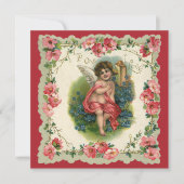 ヴィンテージバレンタインデービクトリアンケルビオン電話 招待状 (正面)