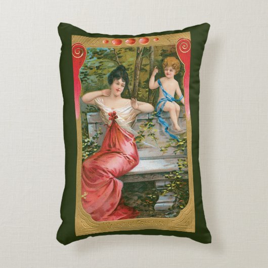 ヴィンテージバレンタインデービクトリアンスケルブ夫人 アクセントクッション (正面(垂直))