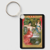 ヴィンテージバレンタインデービクトリアンスケルブ夫人 キーホルダー (正面)