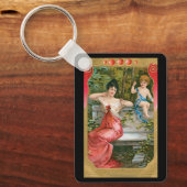 ヴィンテージバレンタインデービクトリアンスケルブ夫人 キーホルダー (正面)