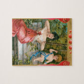 ヴィンテージバレンタインデービクトリアンスケルブ夫人 ジグソーパズル (横)