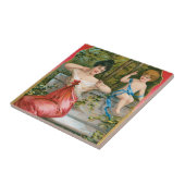 ヴィンテージバレンタインデービクトリアンスケルブ夫人 タイル (側面)