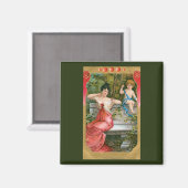 ヴィンテージバレンタインデービクトリアンスケルブ夫人 マグネット (正面/裏面)