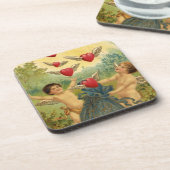 ヴィンテージバレンタインデービクトリアンチェルブスハート コースター (左側)