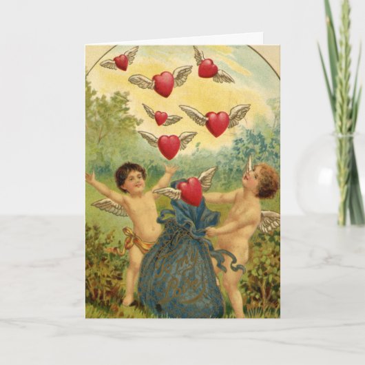 ヴィンテージバレンタインデービクトリアンチェルブスハート シーズンカード (正面)