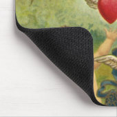 ヴィンテージバレンタインデービクトリアンチェルブスハート マウスパッド (コーナー)