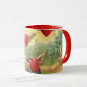 ヴィンテージバレンタインデービクトリアンチェルブスハート マグカップ (正面右)