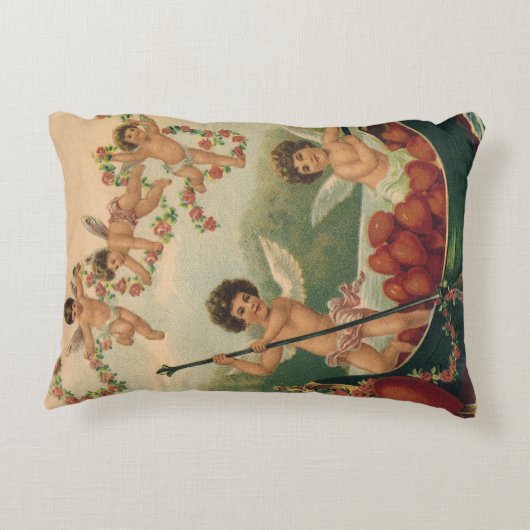 ヴィンテージバレンタインデービクトリアンチェルブス アクセントクッション (裏面)