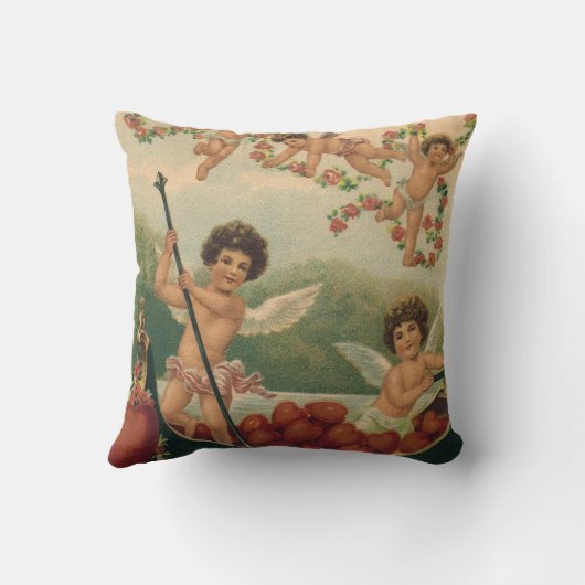 ヴィンテージバレンタインデービクトリアンチェルブス クッション (裏面)