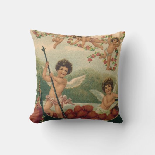 ヴィンテージバレンタインデービクトリアンチェルブス クッション (正面)