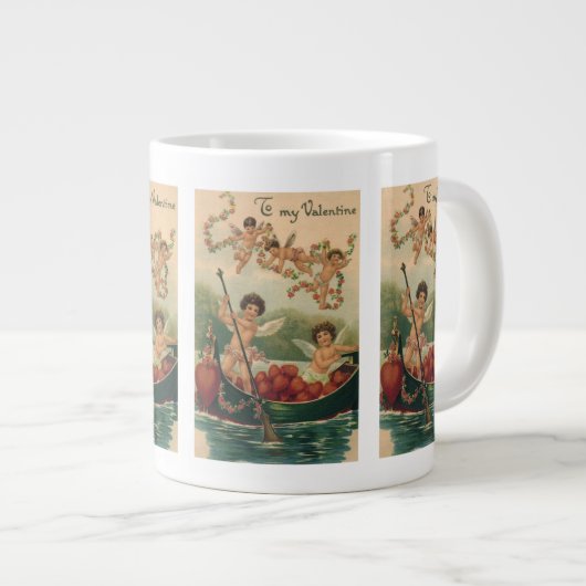 ヴィンテージバレンタインデービクトリアンチェルブス ジャンボコーヒーマグカップ (正面右)