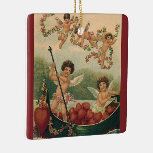 ヴィンテージバレンタインデービクトリアンチェルブス セラミックオーナメント (右)