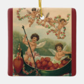 ヴィンテージバレンタインデービクトリアンチェルブス セラミックオーナメント (正面)