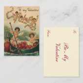 ヴィンテージバレンタインデービクトリアンチェルブス ノートカード (正面/裏面)