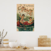 ヴィンテージバレンタインデービクトリアンチェルブス ポスター (キッチン)