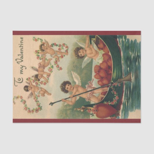 ヴィンテージバレンタインデービクトリアンチェルブス 薄葉紙 (正面)