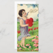 ヴィンテージバレンタインデービクトリアンハート天使 (正面/裏面)