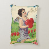 ヴィンテージバレンタインデービクトリアンハート天使 アクセントクッション (裏面(縦))