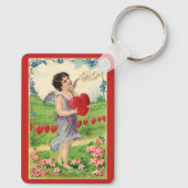 ヴィンテージバレンタインデービクトリアンハート天使 キーホルダー (裏面)