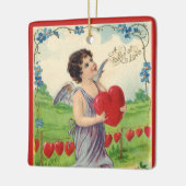 ヴィンテージバレンタインデービクトリアンハート天使 セラミックオーナメント (左)