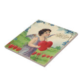 ヴィンテージバレンタインデービクトリアンハート天使 タイル (側面)