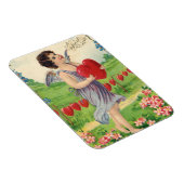 ヴィンテージバレンタインデービクトリアンハート天使 マグネット (右側)