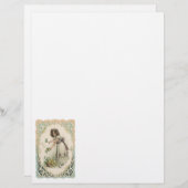 ヴィンテージバレンタインデービクトリアンバラ付き女の子 (正面/裏面)