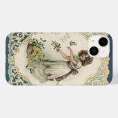 ヴィンテージバレンタインデービクトリアンバラ付き女の子 Case-Mate iPhoneケース (裏面 (横))