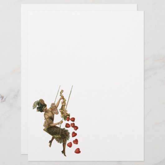 ヴィンテージバレンタインデービクトリアンレディーオンアスイング (正面/裏面)