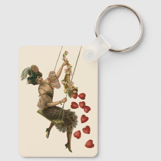 ヴィンテージバレンタインデービクトリアンレディーオンアスイング キーホルダー (裏面)