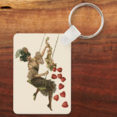 ヴィンテージバレンタインデービクトリアンレディーオンアスイング キーホルダー (裏面)