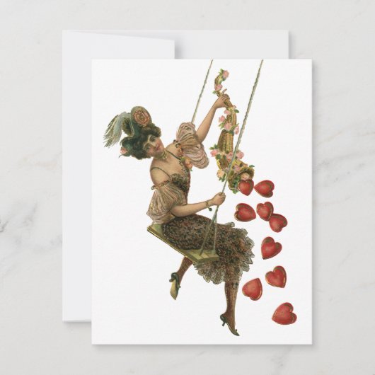 ヴィンテージバレンタインデービクトリアンレディーオンアスイング シーズンカード (正面)