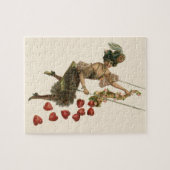 ヴィンテージバレンタインデービクトリアンレディーオンアスイング ジグソーパズル (横)