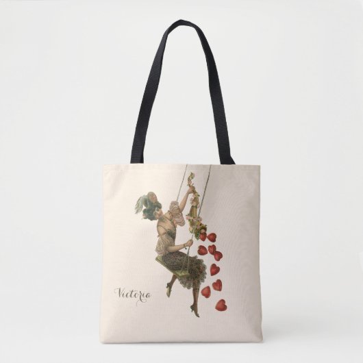 ヴィンテージバレンタインデービクトリアンレディーオンアスイング トートバッグ (正面)